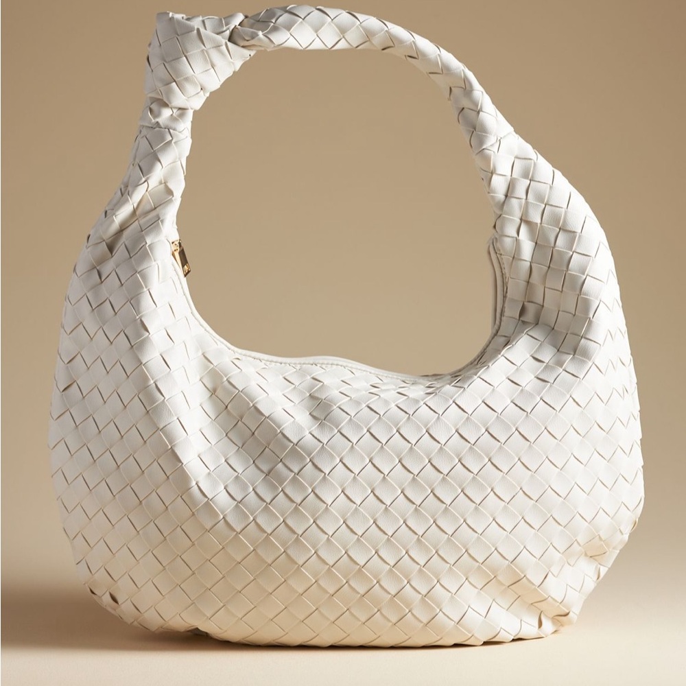 Anthropologie Mellie Bianco Brigitte large faux leather shoulder bag